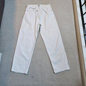 AGOLDE White Criss Cross Straight Jeans 30 Button Fly Denim Cotton A097B-1183